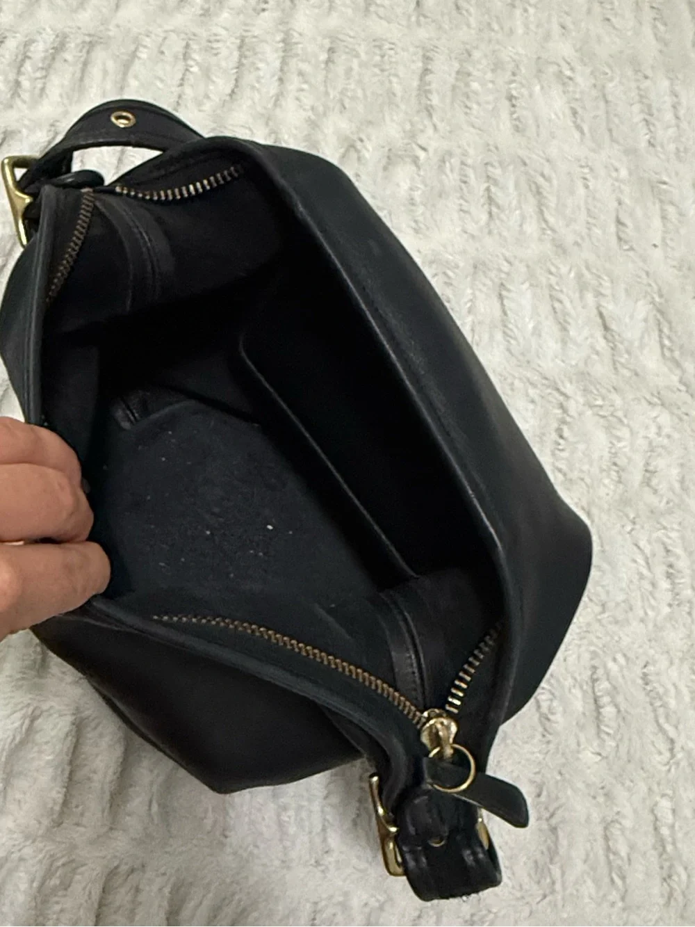 Vintage Coach duffel sac Black Leather Shoulder Bag